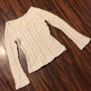 Off shoulder Worthington cable sweater